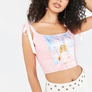 BRAND NEW WITH TAGS Dolls Kill x Wizard Of Oz Wherever You Are Glinda Corset Top
